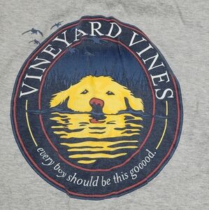 Vineyard Vines Every Boy Should Be This Good Dog Mens Gray Shirt Sz Small